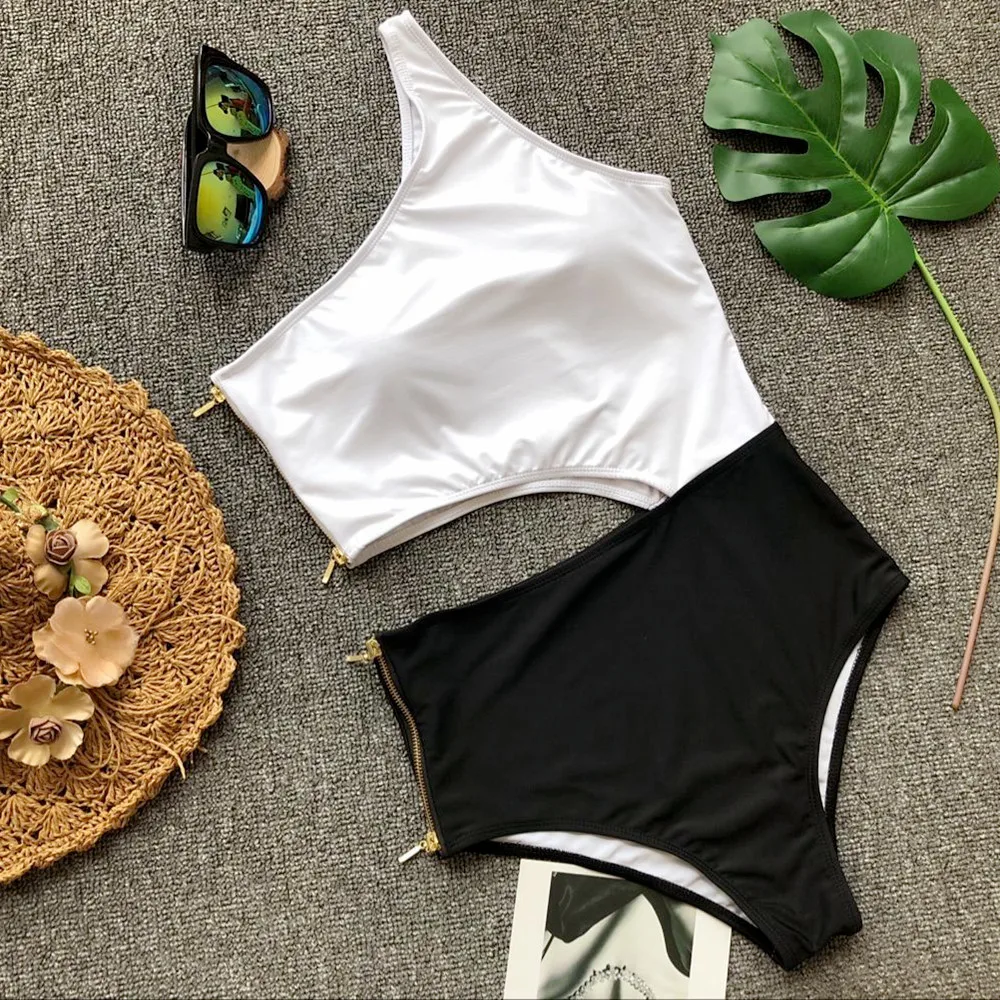 2021 сексуальный купальник с лямкой на шее Цельный боди купальный костюм женский