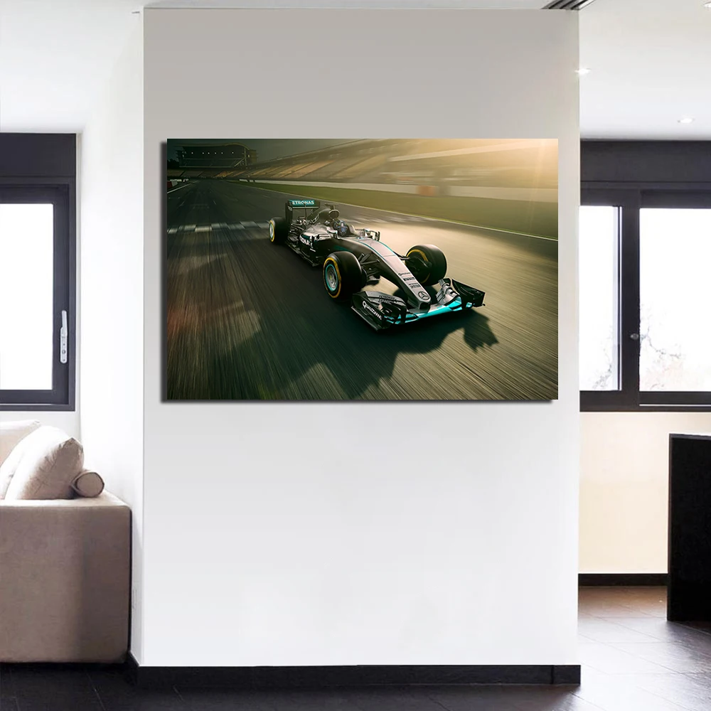 AMG Petronas F1 Racing Car Poster Canvas Painting Decoration Wall Art Picture for Living Room