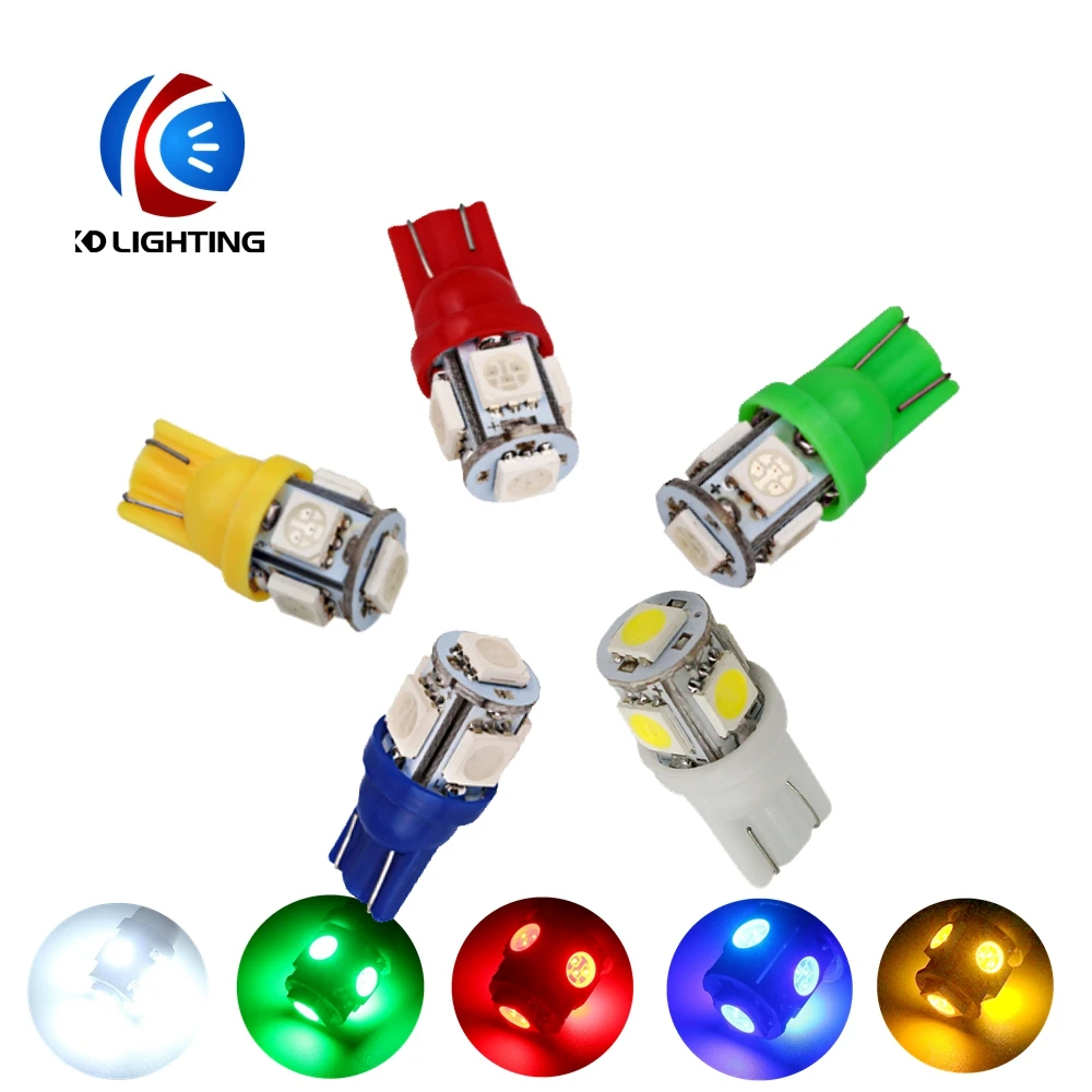 KD 50 шт./лот DC 12V T10 LED W5W 5050 5SMD 192 168 194 Светодиодные Автомобильные лампы клиновидные