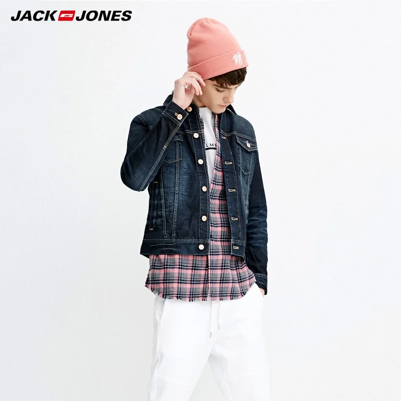 Джек Джонс весна осень джинсовая куртка пальто Джинсовая мужчины | 218157504 Мужская