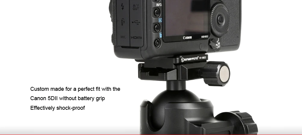SUNWAYFOTO PC-5DII головка штатива быстросъемная пластина для Canon 5D Mark II и 5DII пластина штатива из алюминия