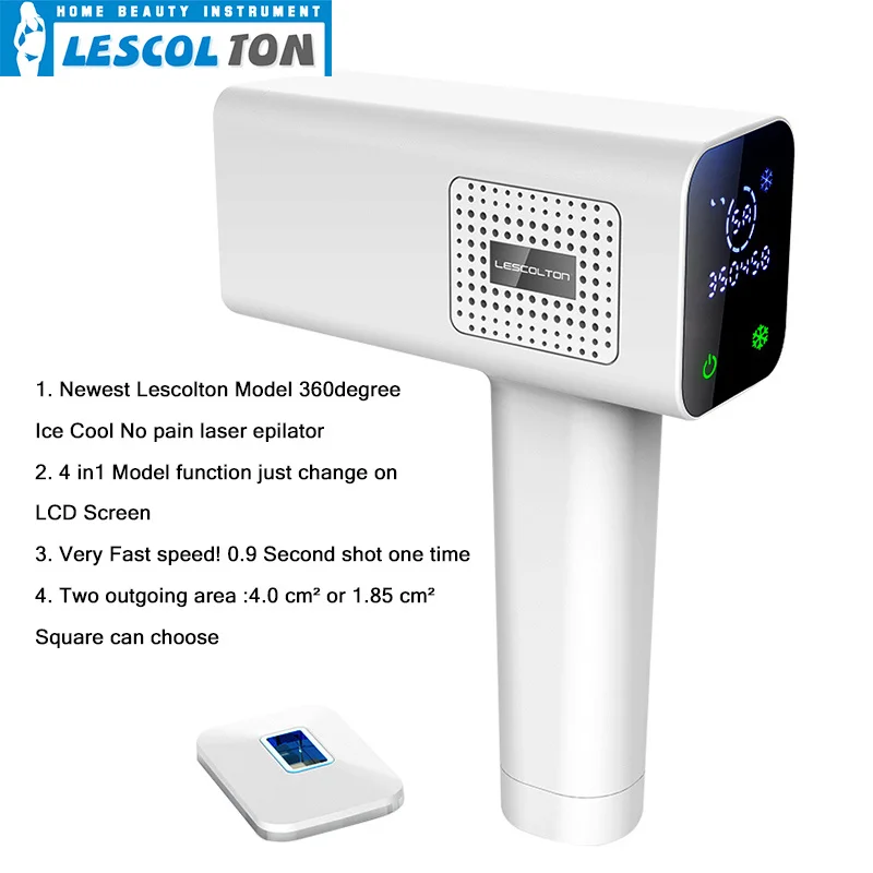 Эпилятор Lescolton Ice cool IPL, постоянное лазерное удаление волос с ЖК-дисплеем, лазерный триммер для бикини, фотоэпилятор