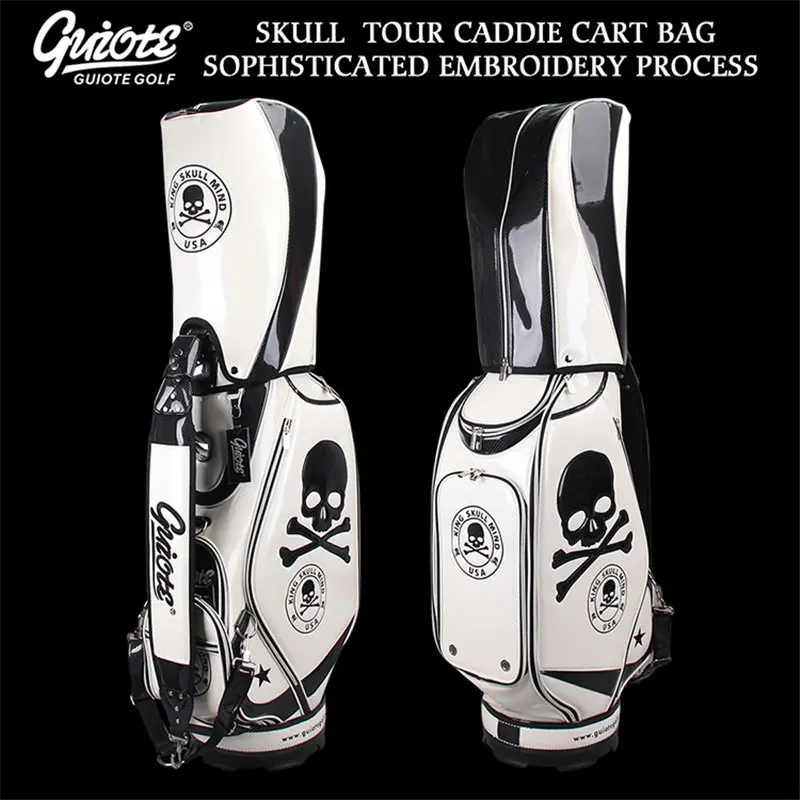 [2 цвета] King Skull USA Golf Caddie Cart Сумка из искусственной кожи Golf Tour Staff сумка с дождевиком 5-way для мужчин и женщин