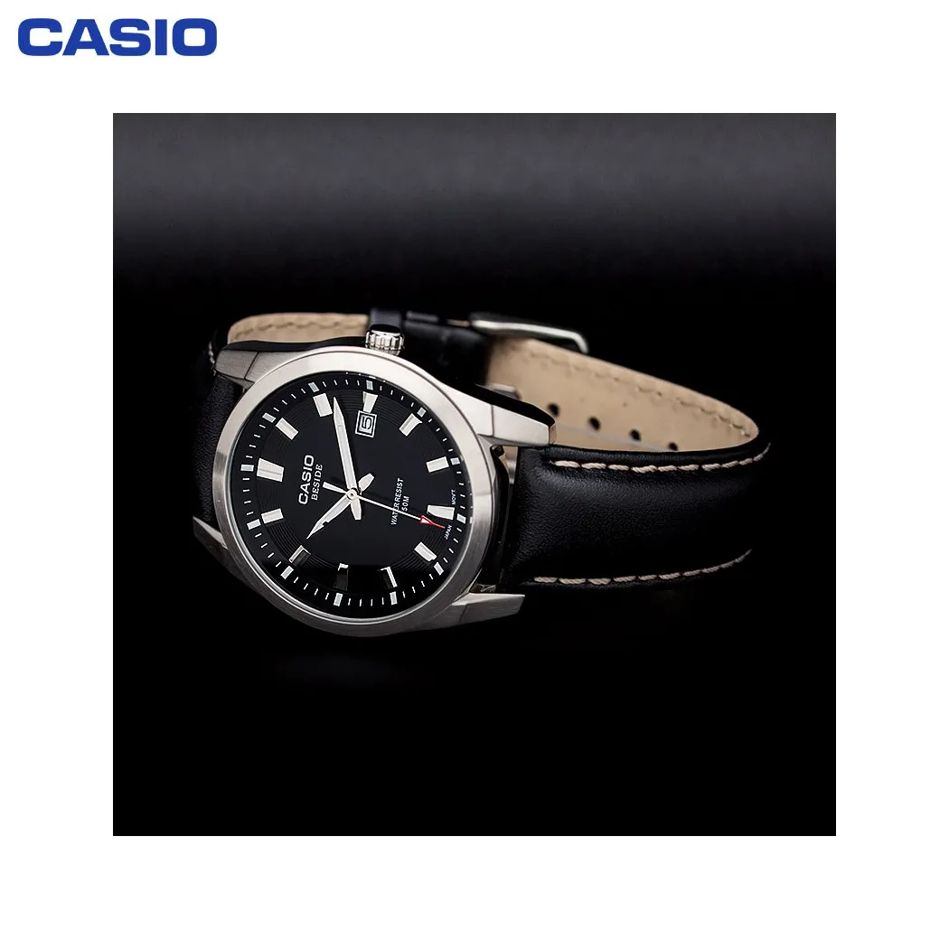 Наручные часы Casio BEM 116L 1A мужские кварцевые на кожаном ремешке|Кварцевые часы| |
