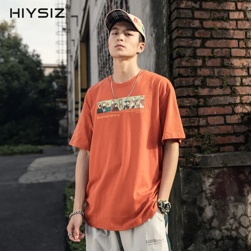 HIYSIZ 2019 Harajuku футболка для мужчин лето хип хоп короткий рукав повседневное