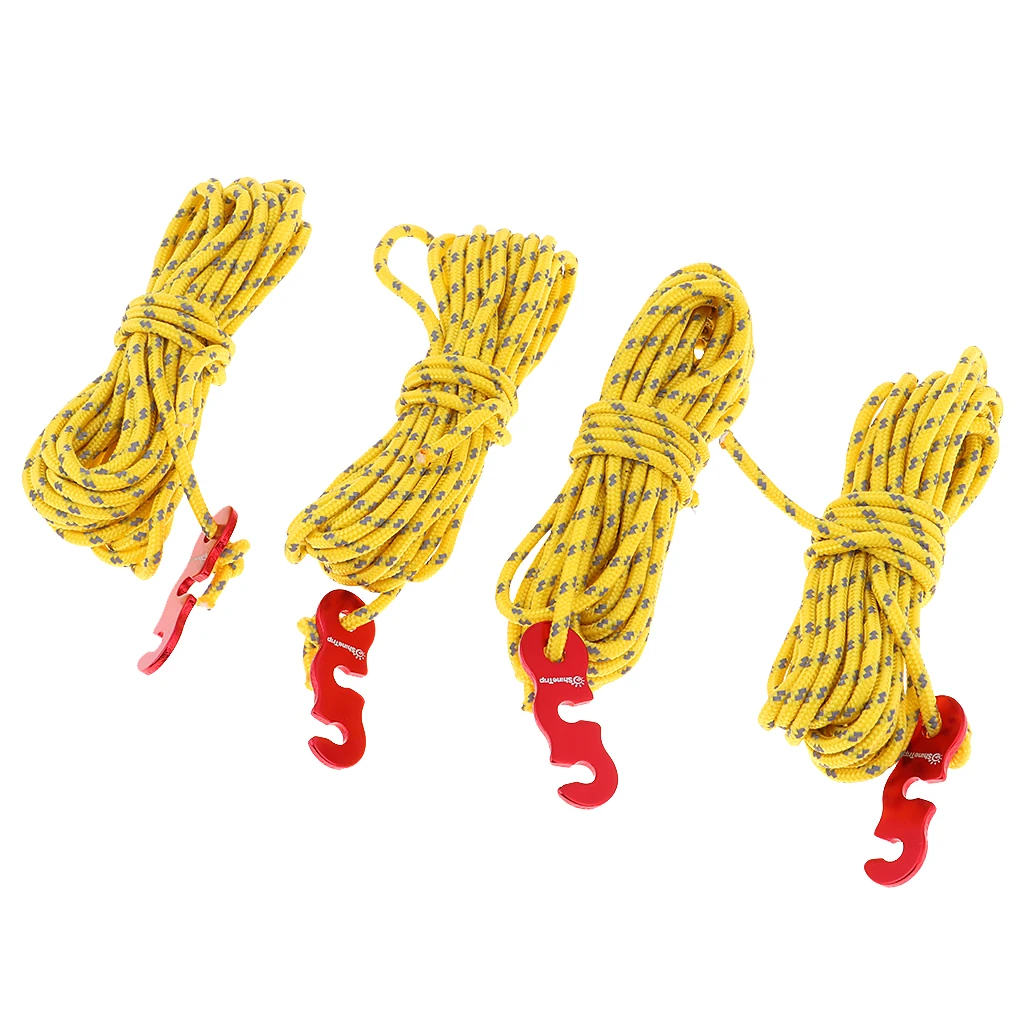 4 шт. светоотражающий тент для палатки направляющий канат шнур банджи с