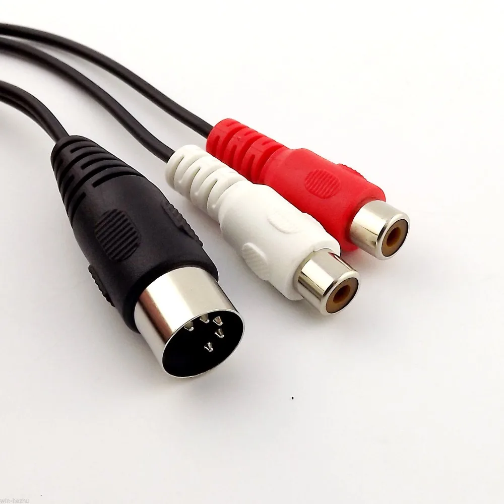 Кабель-адаптер MIDI DIN с 5-контактным штекером типа папа на два RCA Phono Female 50 см 1 шт. |
