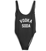vodka soda sexy bodysuit open low back high cut bathing suit one piece women swimwear jumpsuit beachwear slim short romper