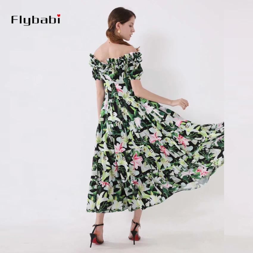 Платье-трапеция с коротким рукавом и вырезом лодочкой большого размера | Женская