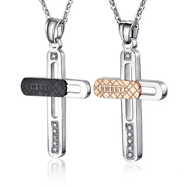 Новинка 2017 Набор подвесок из титановой стали для пар сверло с буквами стальное