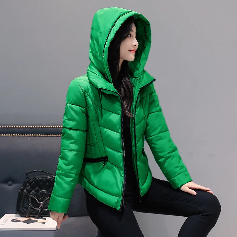 

Loose Polyester Long Zipper Slim Full Flocking Rushed Coat 2018 Winter New Cotton Clothes Fund Bread