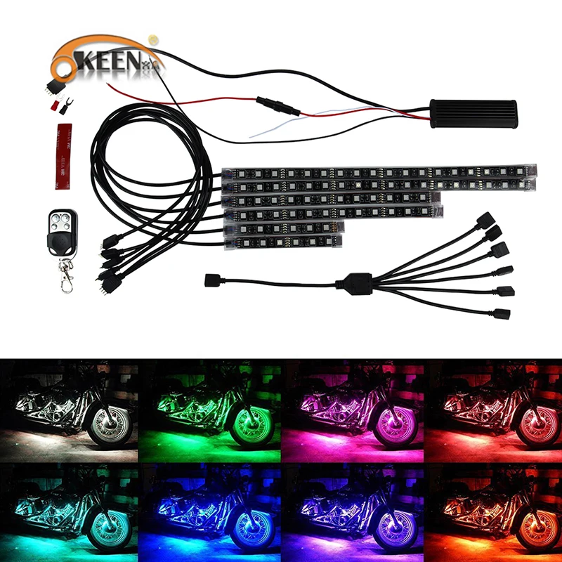 Светодиодный светильник OKEEN 6 шт. 24 цвета с пультом ДУ|underbody led|underbody neon lightsunderbody lights