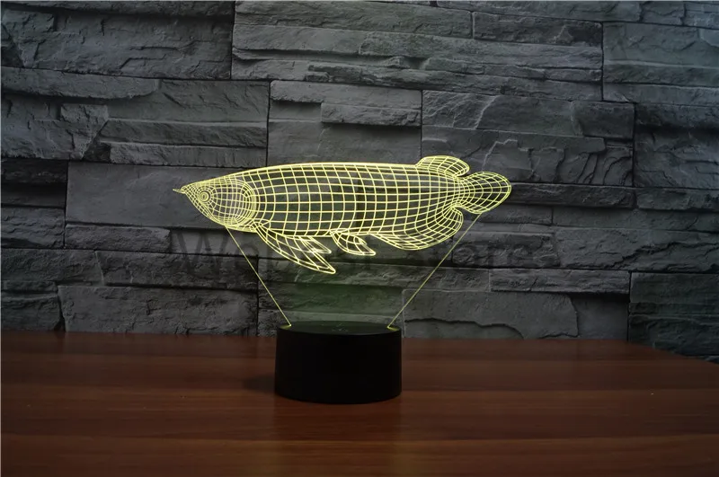 3D моделирование рыбы визуальный светодиодный ночник Lucky Arowana настольная лампа