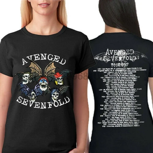 AVENGED SEVENFOLD Тур Тройник [2 стороны] Новая женская футболка|Мужские футболки| |