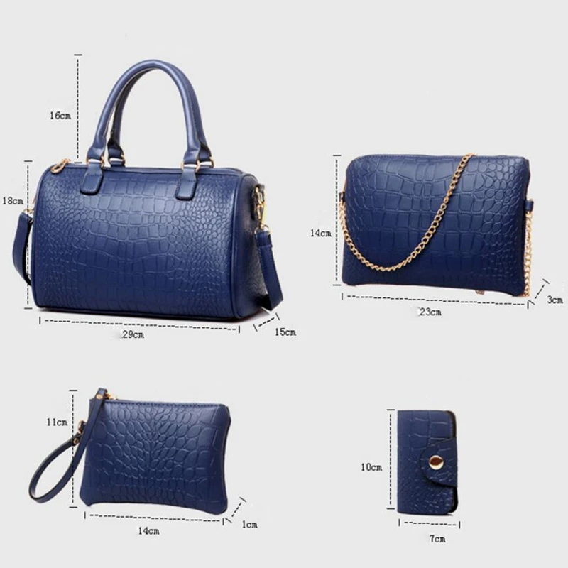 

2020 New Design Stone Leather Women Handbag Set 5 Pieces Women Messenger Bags & Women Clutch Famous Brands Women Bag Set LL537