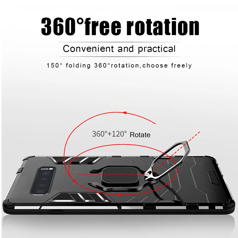Противоударный чехол с кольцом для автомобиля Samsung S10 Plus S10E Note 9 телефона J4 J6 A8 A9 A7