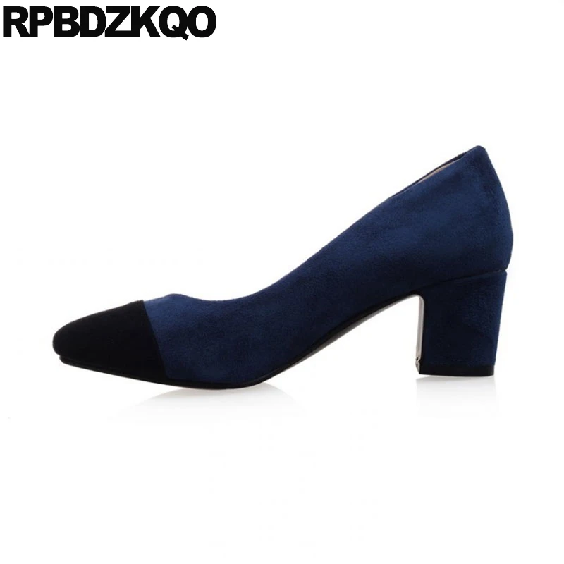 Женские замшевые туфли на квадратном каблуке размеры до 43|square toe|high high heelssquared shoes |