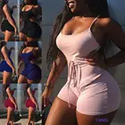 Женский сексуальный Облегающий комбинезон на шнуровке с открытой спиной без рукавов, летняя одежда для йоги 2021