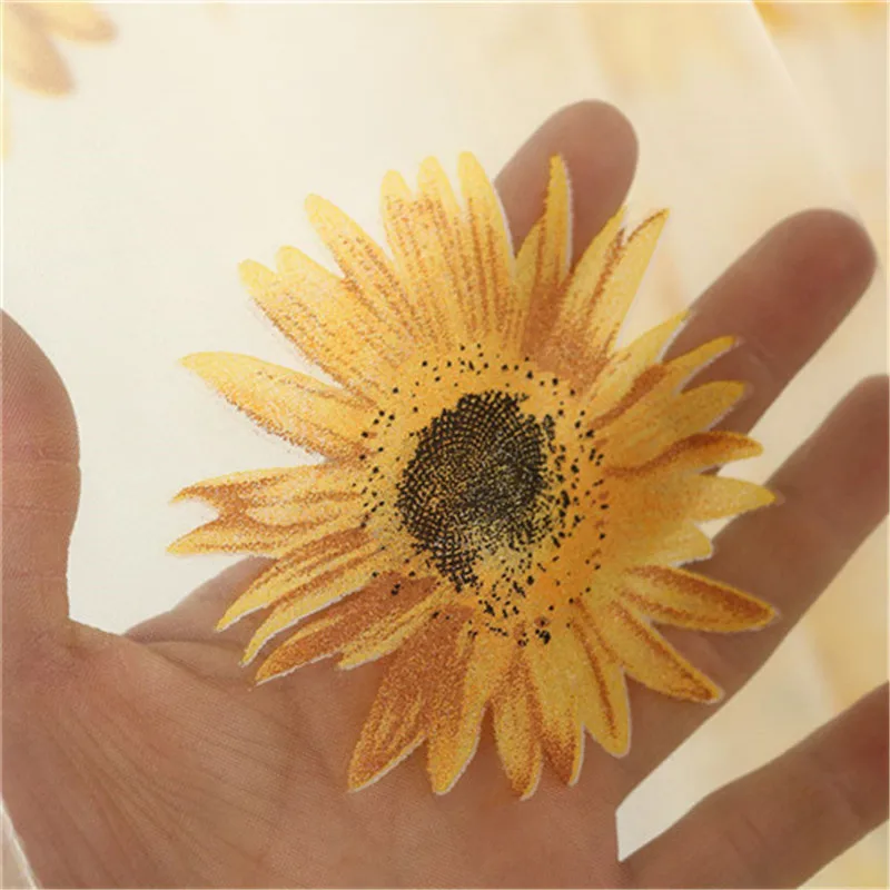 Новый стильный Подсолнух занавески s оконные экраны двери балконные прозрачные