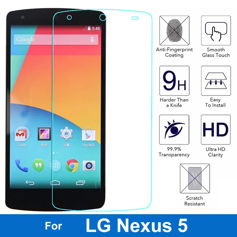 HereCase 0 3 мм закаленное стекло для LG Google Nexus 5 Arc Edge чехол Nexus5 D820 D821 EM01L Защитная пленка