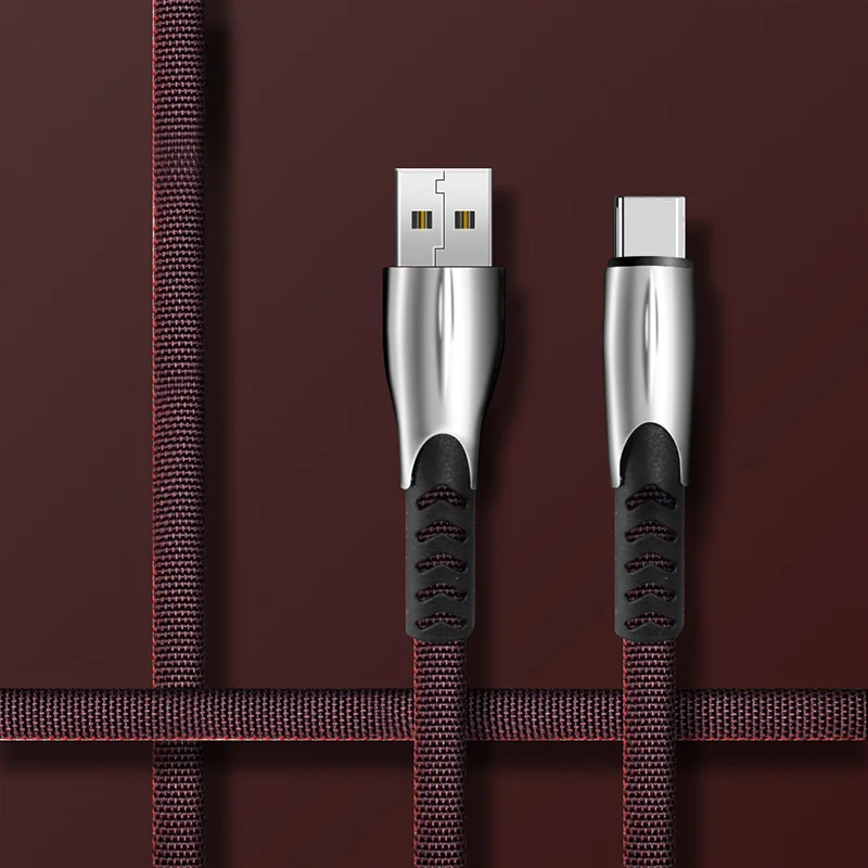 Коричневый Кабель usb type C 3 м с нейлоновой оплеткой, 3 А, адаптер для быстрой зарядки samsung type C, кабель USB C type C для Xiaomi Redmi Note 8 Pro 7 - Цвет: Коричневый