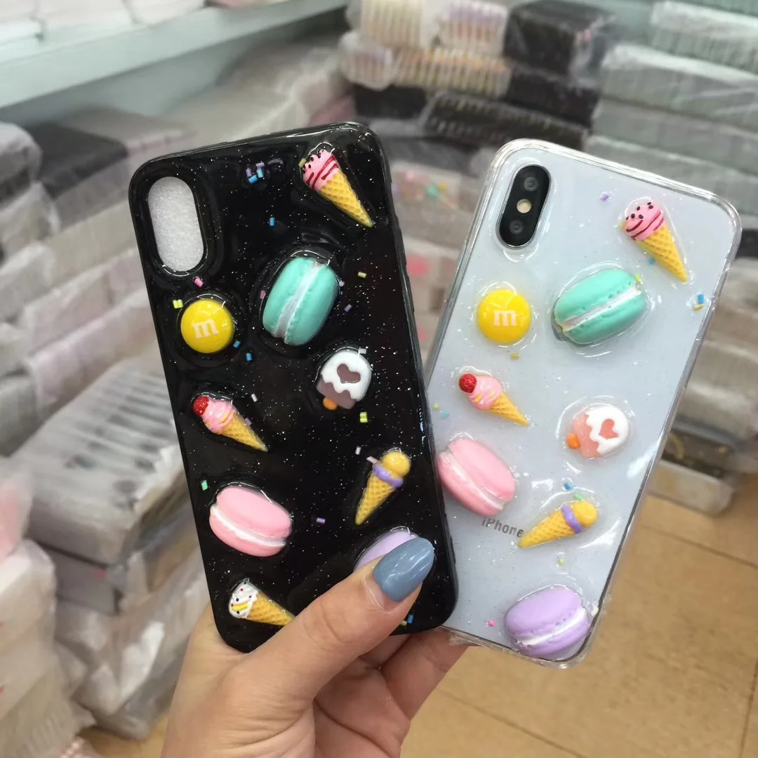 Милые модные сладости мороженое 3D Мягкий силиконовый чехол для телефона Apple iPhone X