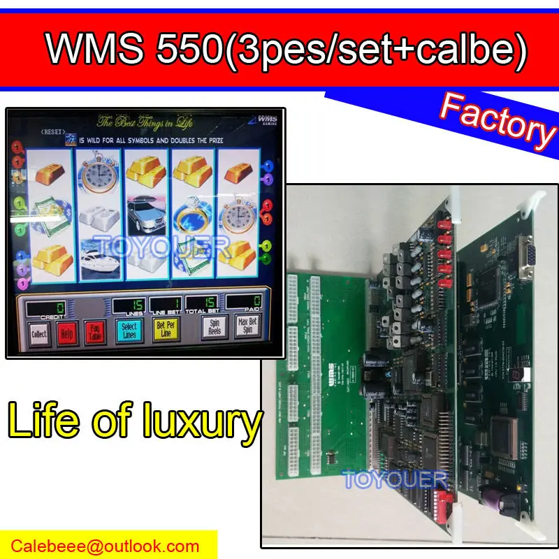 WMS 550 life of luxury 15 линейный слот игровая доска печатная плата wms 3 в 1 POG FOX 340|pcb game|game