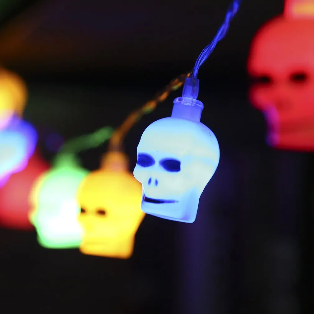 10 светодиодов Скелетон LED неоновый медный провод сказочные гирлянды лампы тыквы
