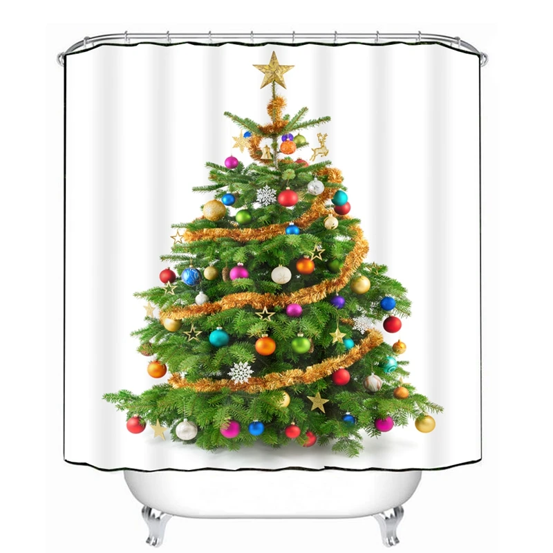 Новая 3d занавеска для душа цифровая печать Рождество предметы первой