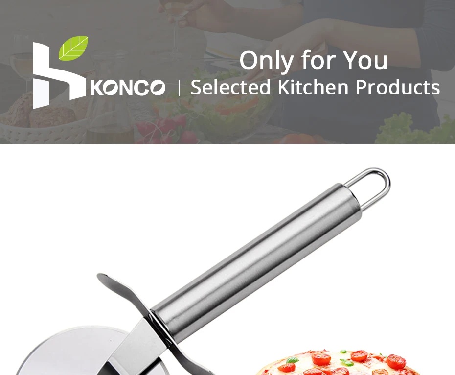 KONCO из нержавеющей стали для пиццы колеса и резак круглый пиццы делитель нож для выпечки ПАСТА ТЕСТО кухонные инструменты для выпечки режущие инструменты