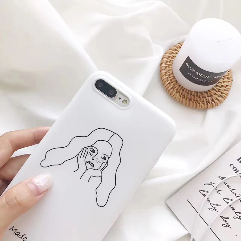 YKUPUP Милый Белый веснушки девушка чехол для iPhone X Xr Xs Max Мягкий ТПУ силиконовый