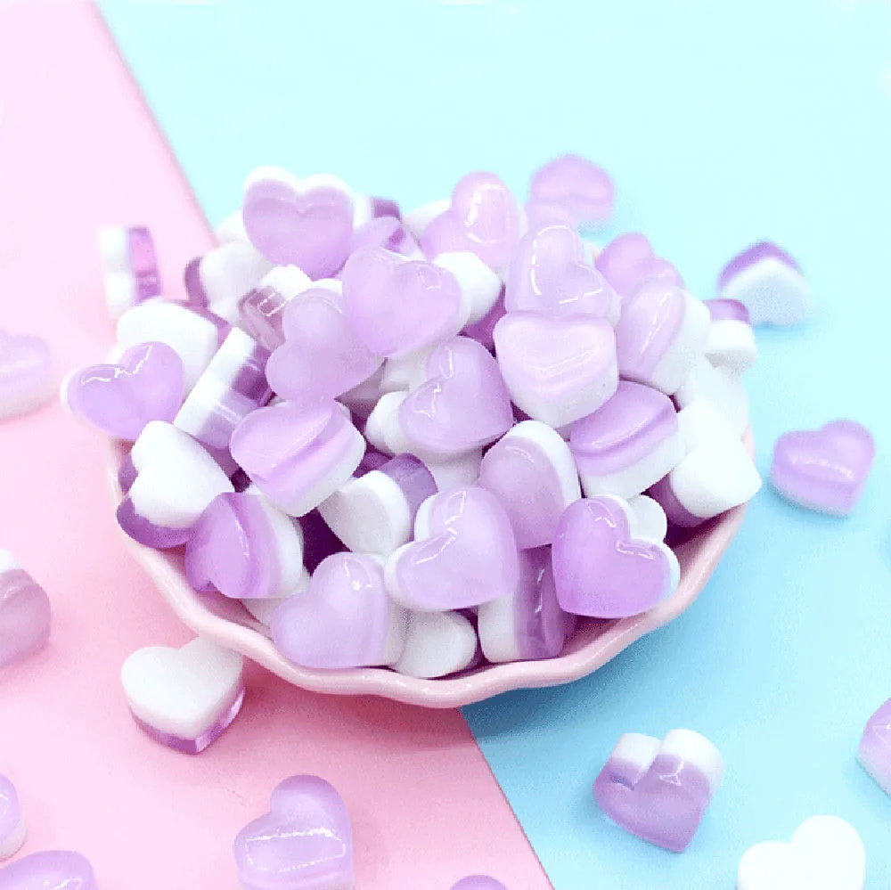 10 шт. милый DIY сердце конфеты поставки слаймов аксессуары чехол для телефона украшение для слизи наполнитель миниатюрная полимерная для торта конфеты