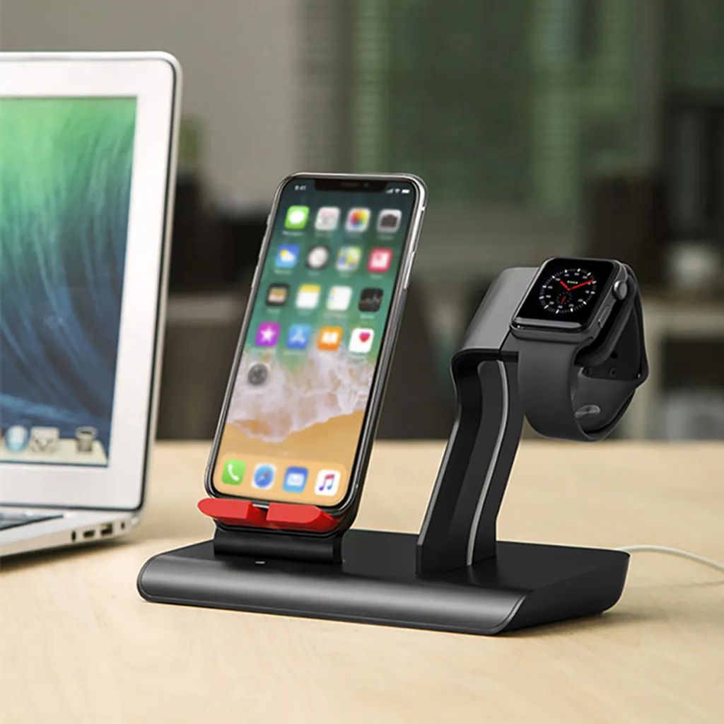 2in1 10 Вт Беспроводной Зарядное устройство подставка для iPhone Apple Watch, док-станция для зарядки Зарядное устройство для наручных часов Apple Watch Series 4/3/2/1 iPhone X 8 XS