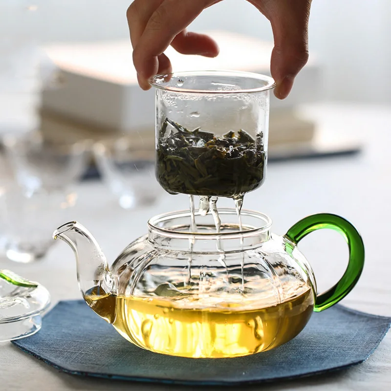 Креативный чайник 700 мл прозрачный стеклянный цветочный горшок с фильтром