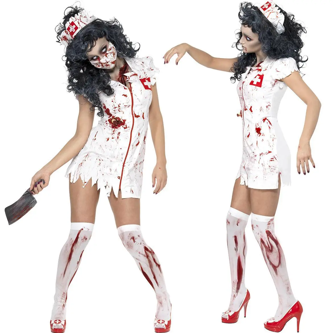 Хэллоуин крови Мэри косплей одежда сценический клуб DS представление взрослый