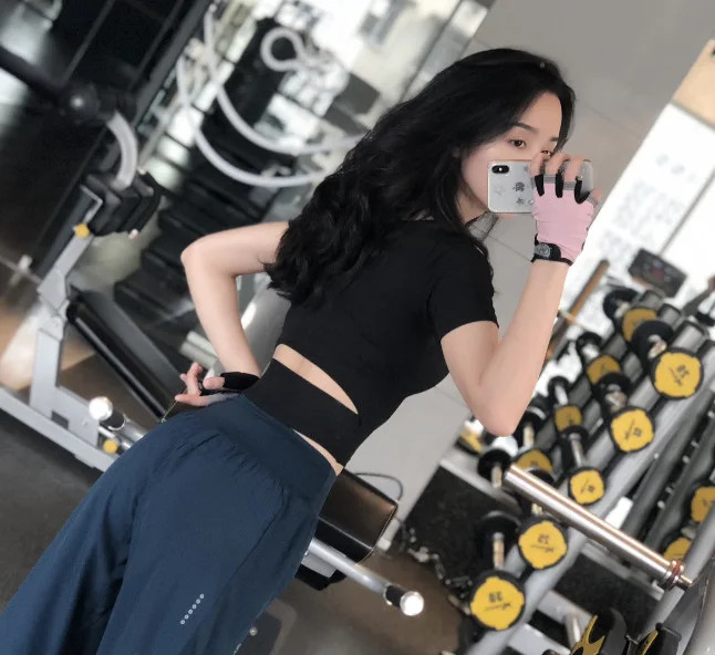 Женские рубашки с коротким рукавом для йоги короткий Стильный спортивный топ