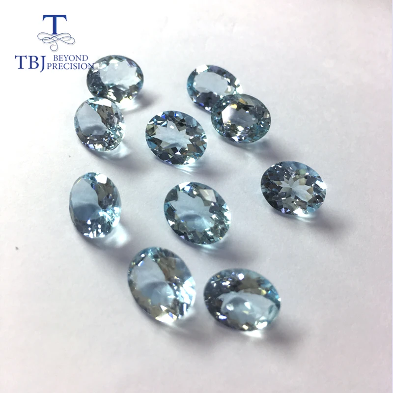 TBJ 100% натуральный цвет Аквамарин ovar8 * 10 мм 2.1ct натуральные свободные драгоценные