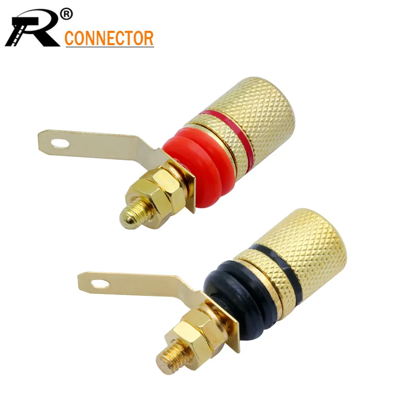 2 шт. черный + красный Позолоченные банан звукоизоляции терминалы анти влияние