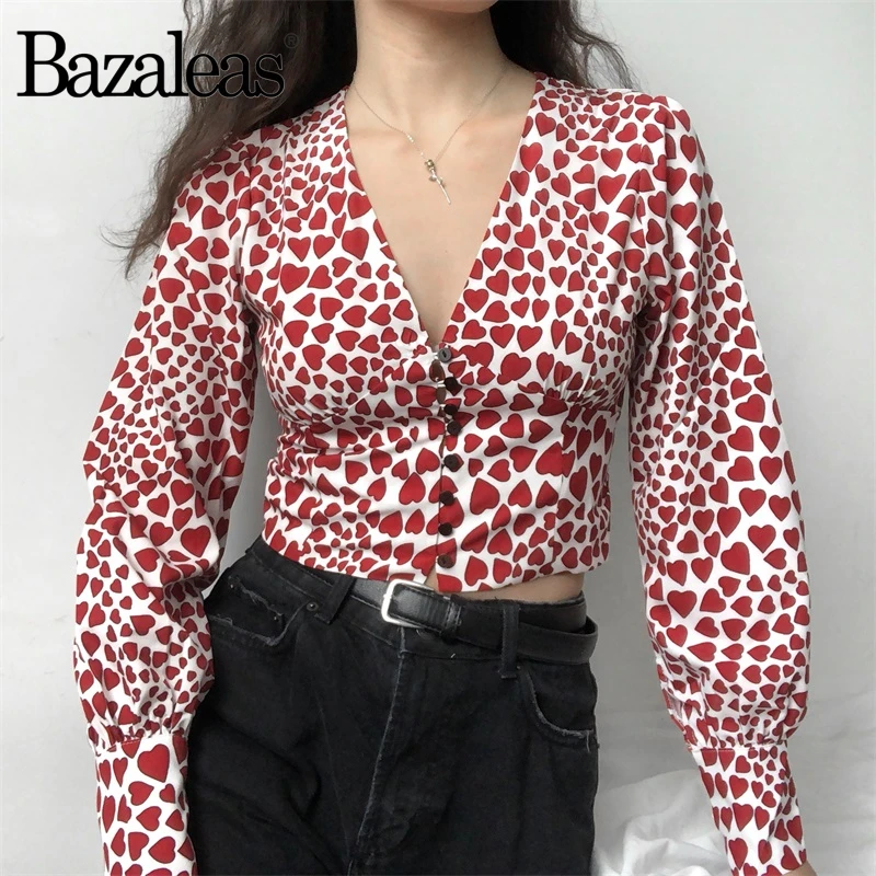 Женские винтажные топики и блузка Bazaleas с завязками на талии длинным