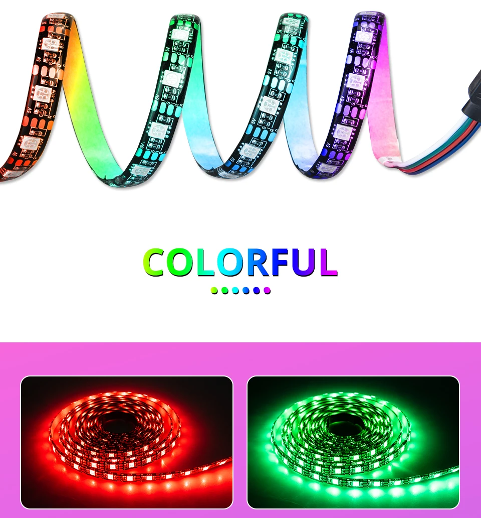 Интерфейс питания SATA Rgb Светодиодная лента 5 м с РЧ контроллером Светодиодная лента Водонепроницаемая 5050 2835 Диодная лента полный комплект для ПК чехол для компьютера