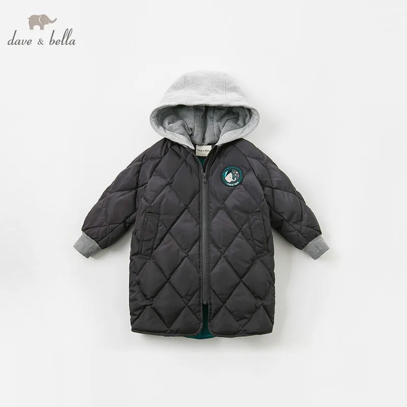 DBK8325 dave bella/Зимняя Детская куртка пуховик с подкладкой из белого утиного пуха От 5