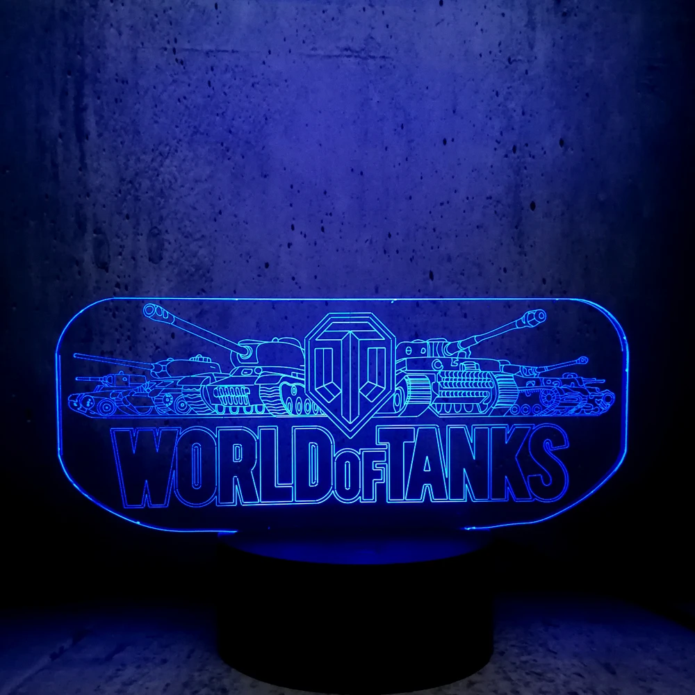 Ночной светильник с иллюзией World of Tank 3D светодиодный Лидер продаж хороший подарок