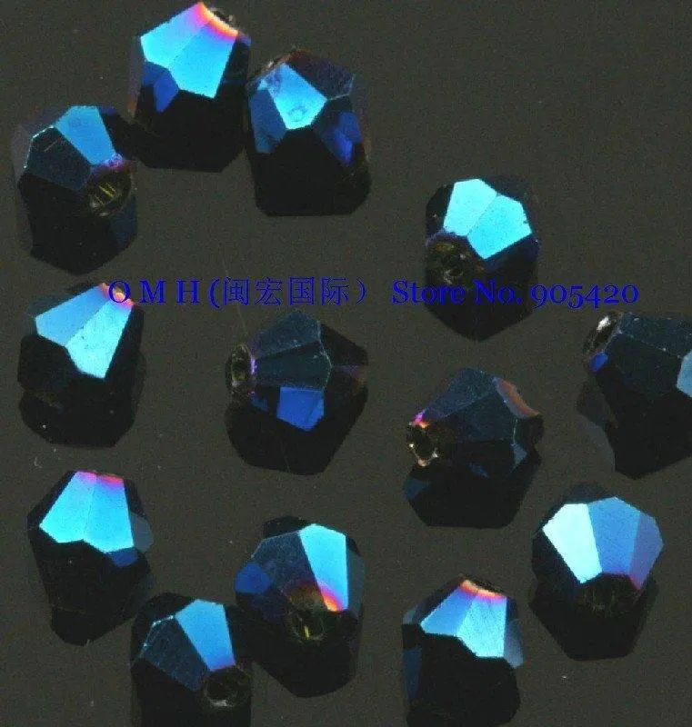 OMH оптовая продажа! 400 шт. темно-синие Бусины-разделители стеклянные