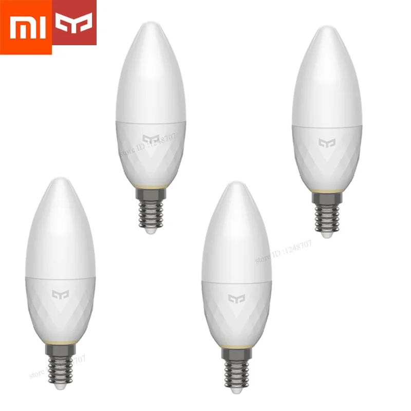 Candle bulb 4 Xiao mi jia Yeelight Интеллектуальный светильник, умный прожектор, умная лампа E14, работает с Yeelight шлюзом для mi Home App - Цвет: Candle bulb 4