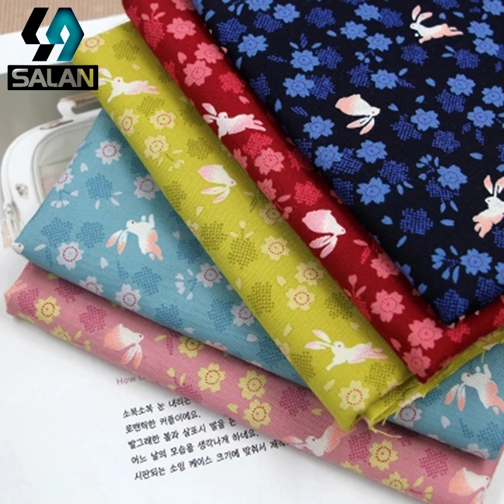 Японская Лоскутная Ткань импортная хлопковая ткань с принтом кролика мультяшная