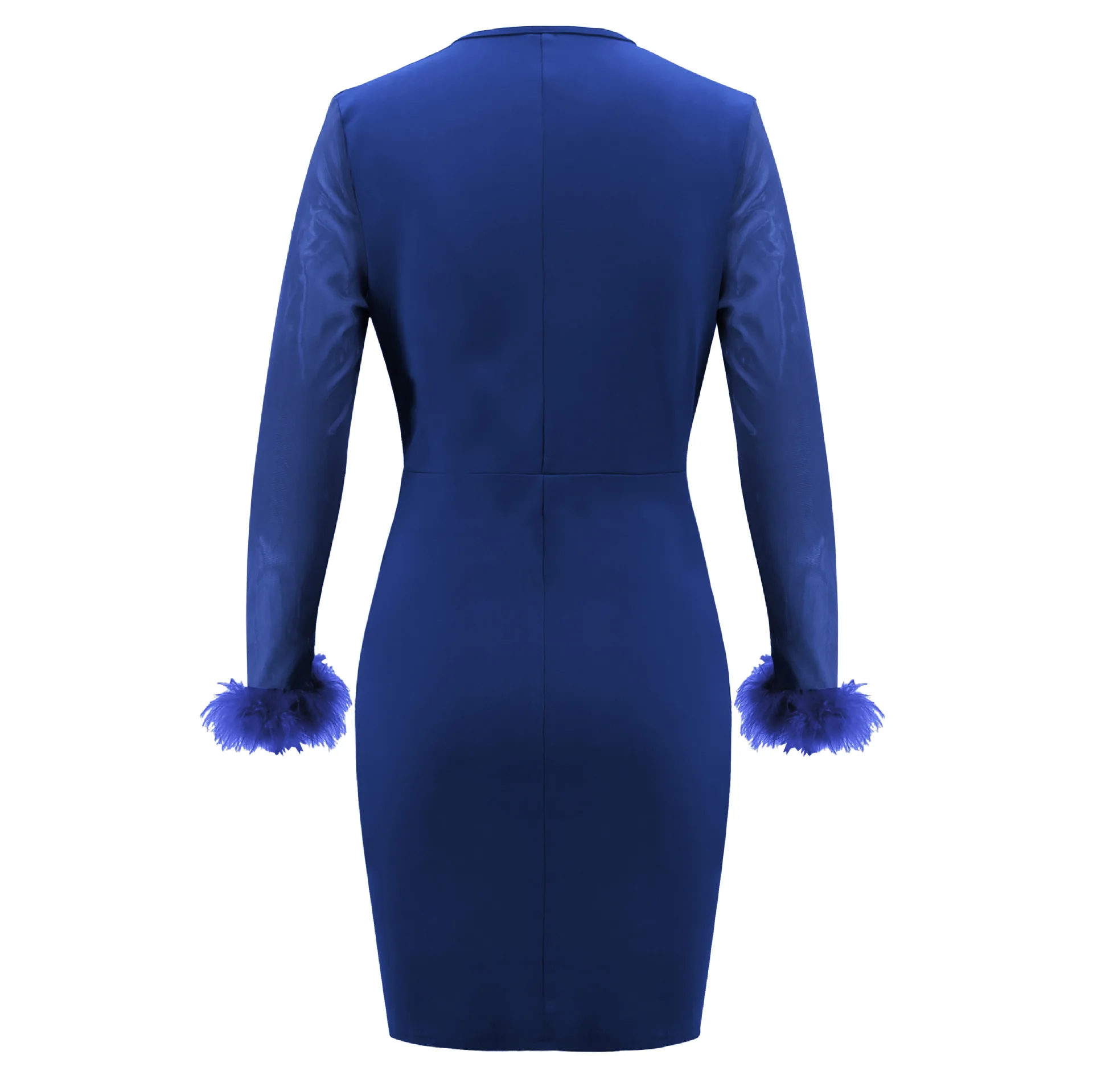 Женское пляжное платье из полиэстера однотонное с v-образным вырезом и сетчатыми