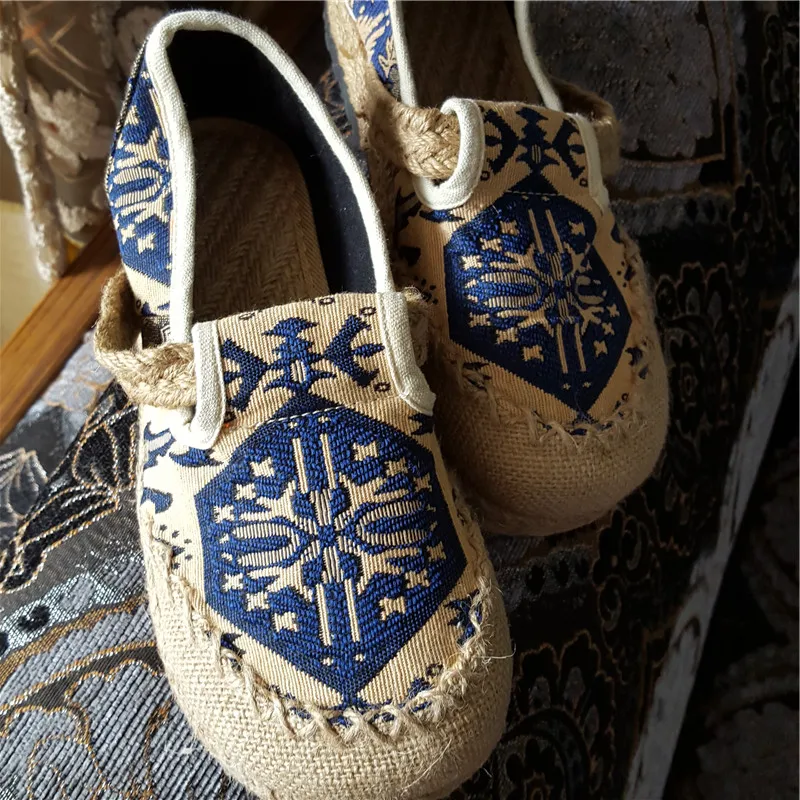 

2020 women flat comfortable breathable fisherman sandals Hemp summer handmade woman shoes chaussure femme