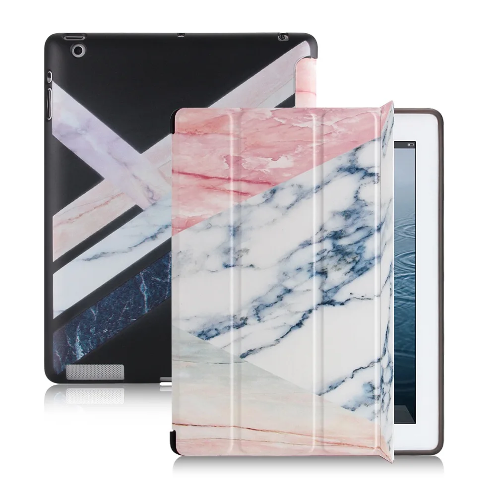 Мягкий чехол для планшета Trifold нового iPad 9 7 2018 мраморный стиль Магнитный флип Pro 10 5