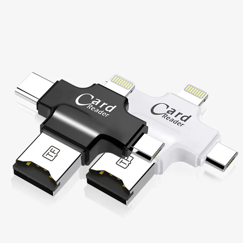Считыватель карт памяти 4 в 1 Type c/Micro USB/USB 2 0 Micro SD для Android Ipad/iphone 7plus 6s5s OTG