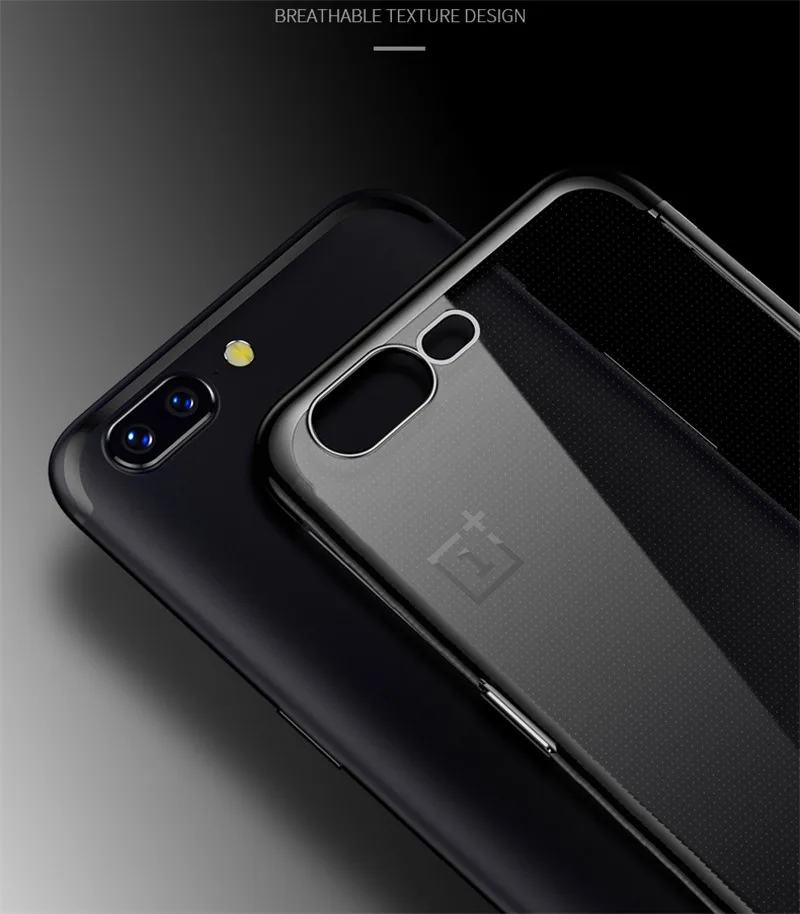 Чехол для Oneplus 5 One Plus с цветным покрытием Прозрачная силиконовая Мягкая задняя